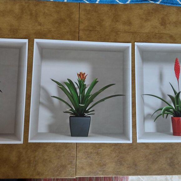 Wall Decals Set of 3 Shadowbox Tropical Plants - Picture 5 of 10